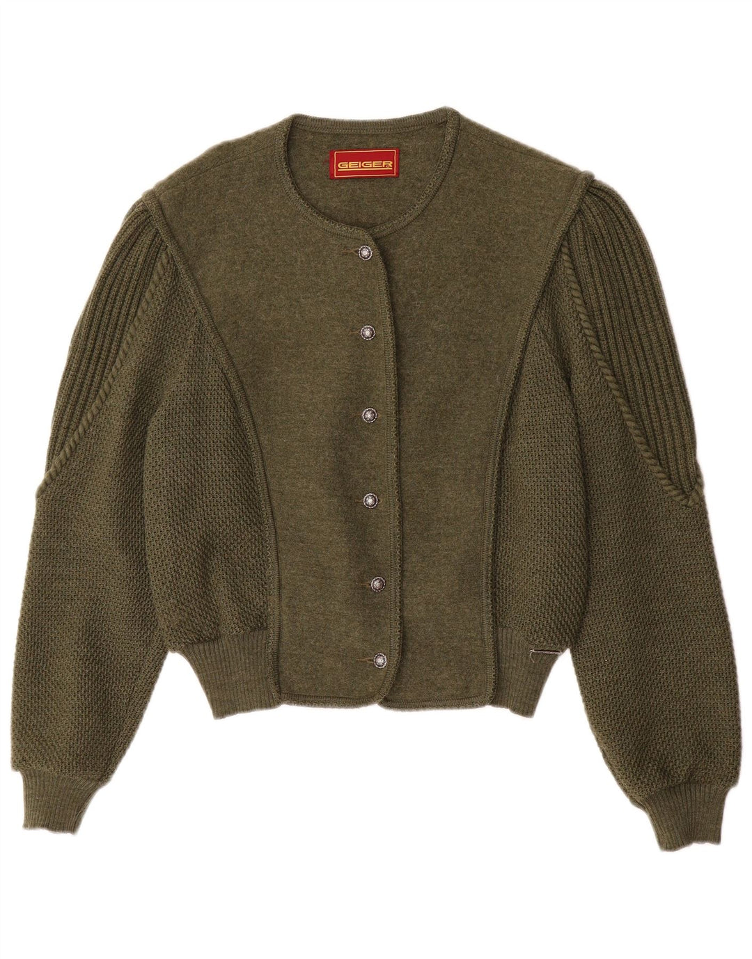 Geiger Dame Cardigan Sweater EU 42 Stor Grøn Uld