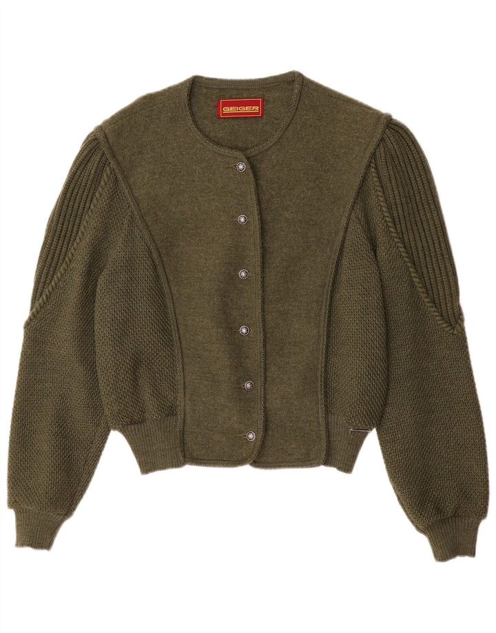 Geiger Dame Cardigan Sweater EU 42 Stor Grøn Uld