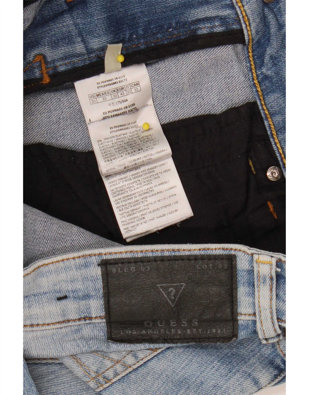 Guess Skinny Jeans til mænd W33 L32 blå bomuld
