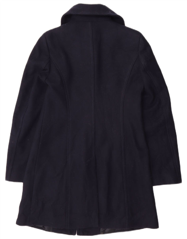 Benetton Dame Overfrakke IT 42 Medium Navy Blue Uld