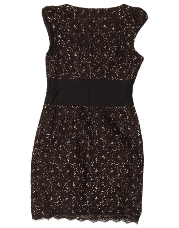 Oasis Womens Lace Sheath Dress UK 6 XS Black Floral Nylon