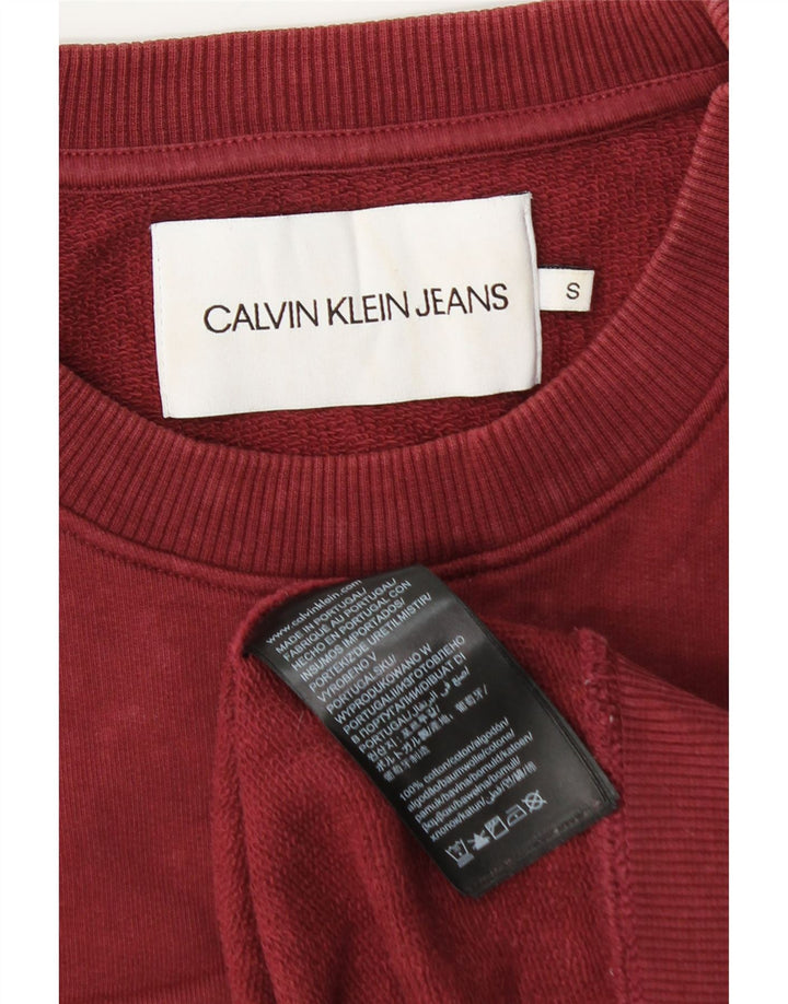 CALVIN KLEIN JEANS Grafisk sweatshirt til mænd Lille Bourgogne bomuld