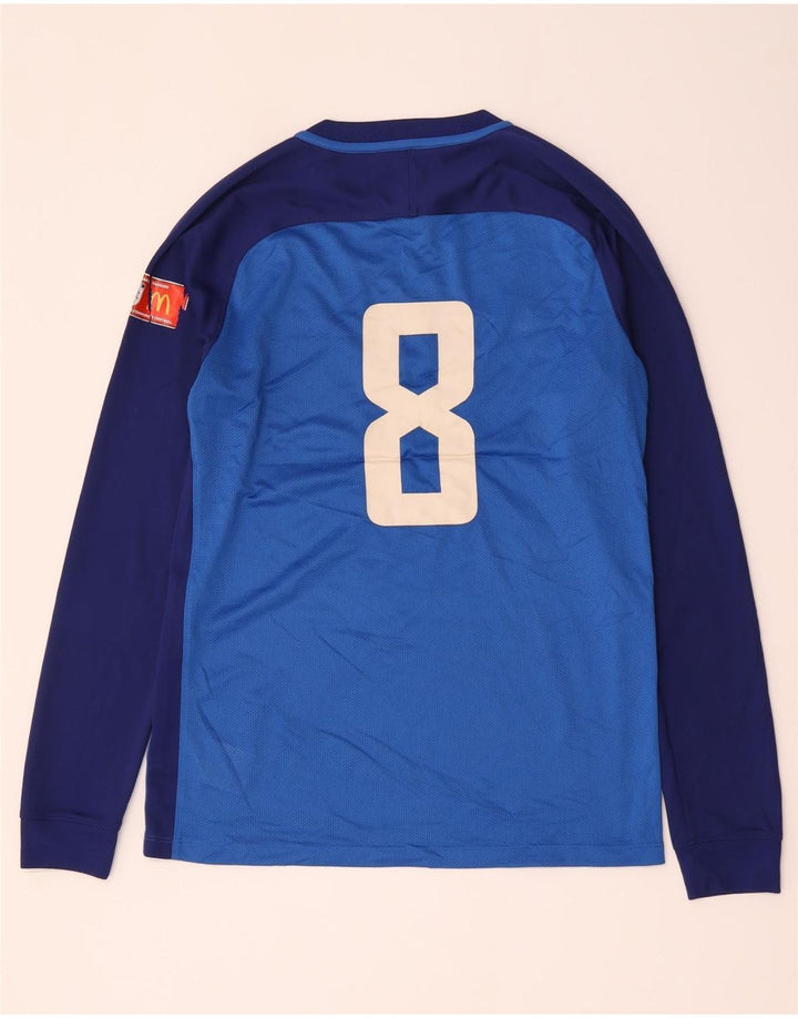 Nike Herre Dri Fit Grafisk Top Langærmet Medium Blue Colourblock Polyester