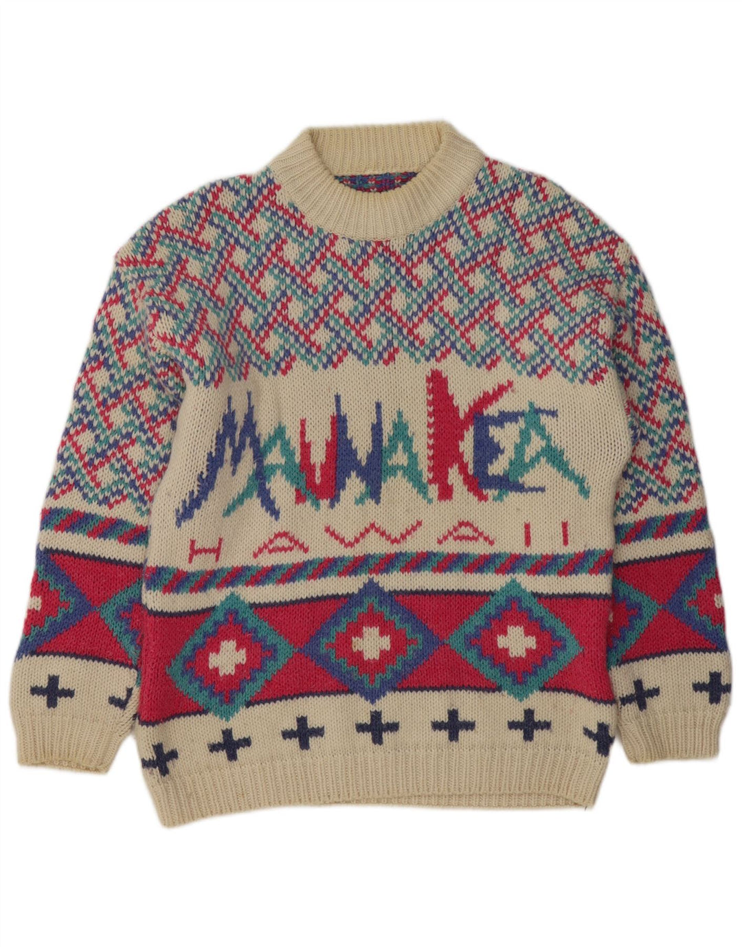 Mauna Kea Herre Crew Neck Jumper Sweater Medium Flerfarvet Geometrisk