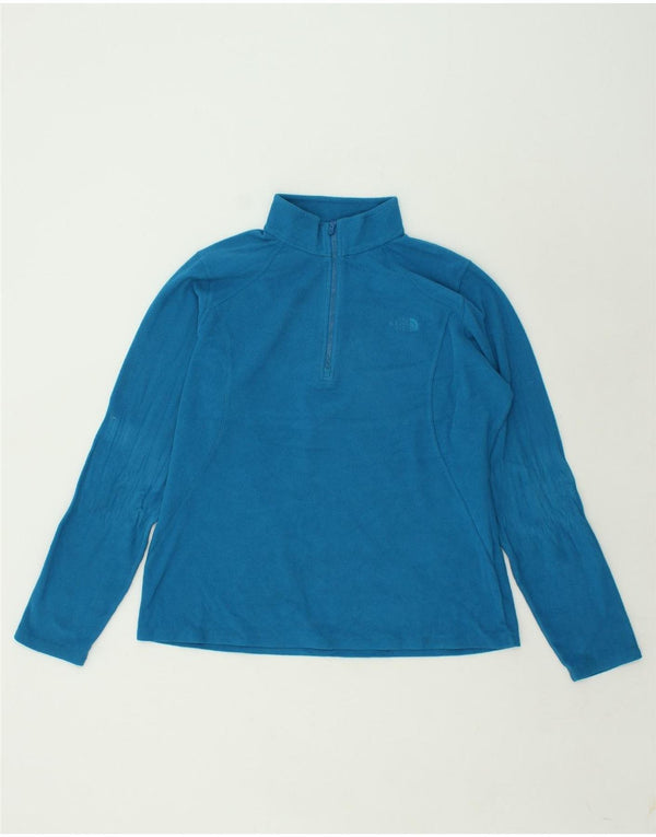 THE NORTH FACE Womens Zip Neck Fleece Jumper UK 18 XL Blue Polyester