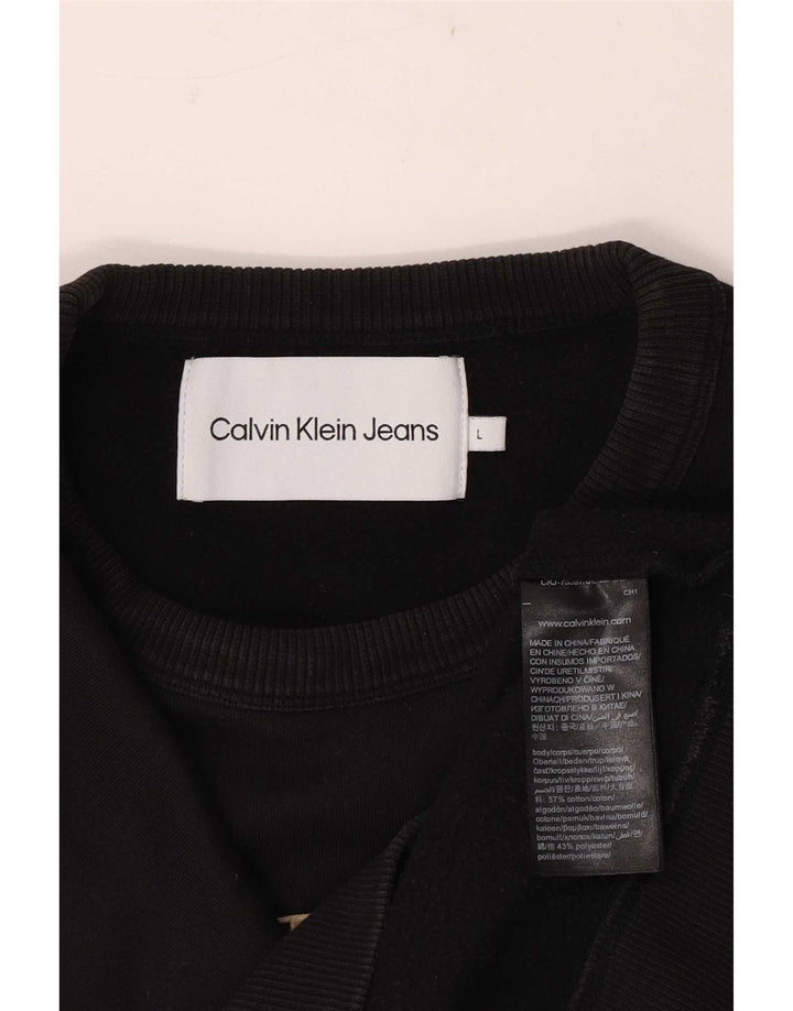 Calvin Klein Jeans Herre Grafisk Sweatshirt Jumper Stor Sort Bomuld