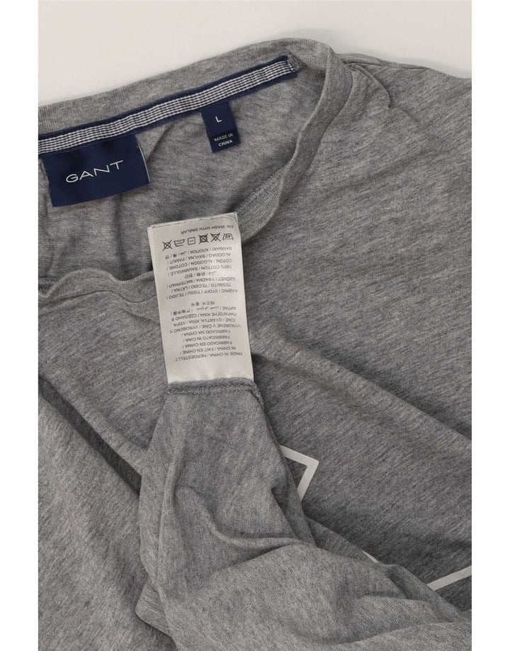 Gant Grafisk T-shirt top til mænd, stor grå bomuld