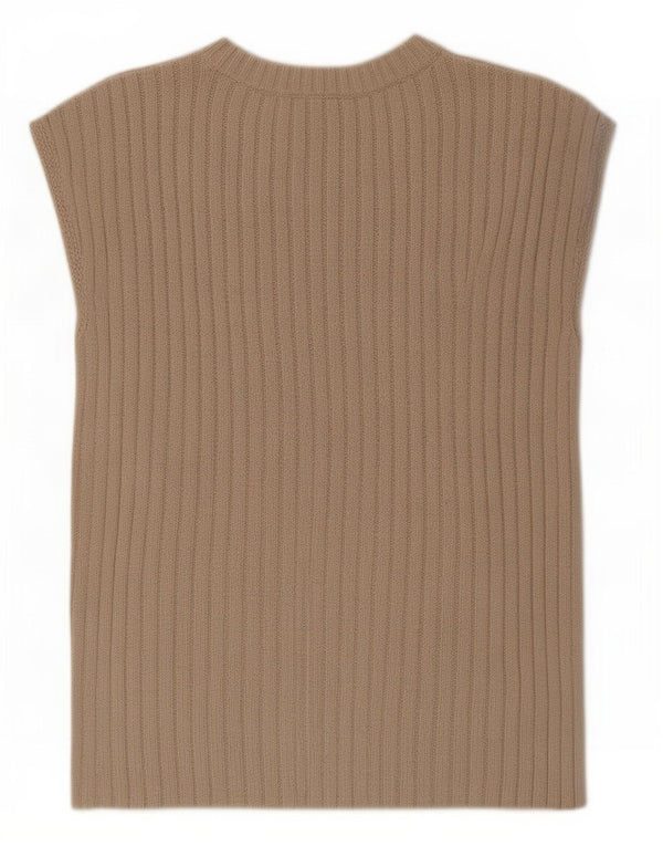 Zara Dame Oversized Vest Tank Top UK 14 Medium Grå Bomuld