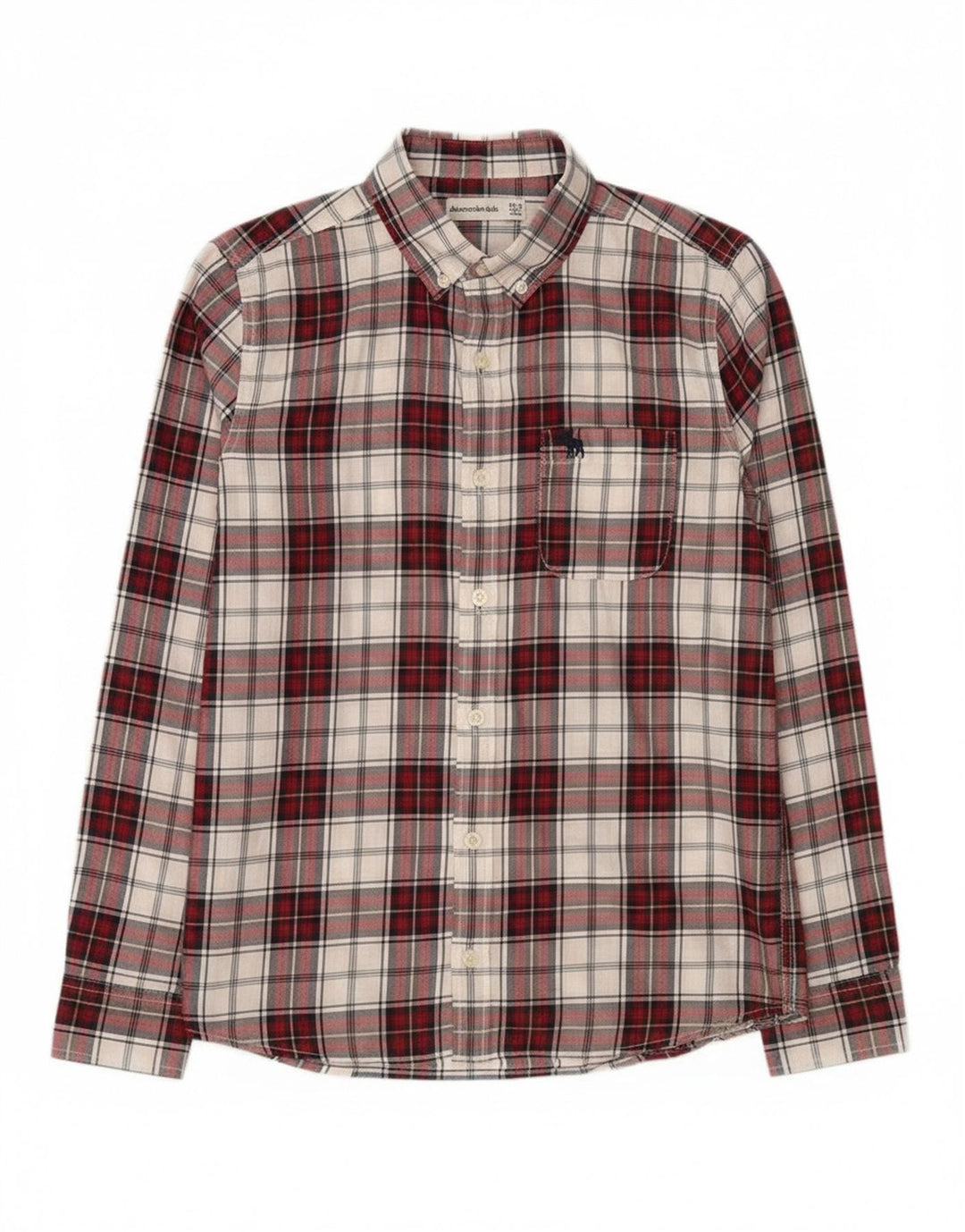 Abercrombie & Fitch drenge flannel skjorte 13-14 år rød ternet bomuld