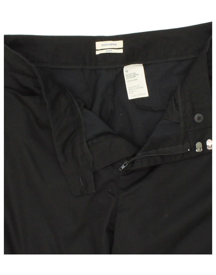 DOCKERS Womens Straight Capri Trousers US 10 Medium W32 L22 Black Cotton Vintage Dockers and Second-Hand Dockers from Messina Hembry 