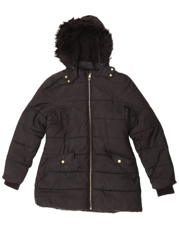 Marks & Spencer Girls Polstret hættefrakke 12-13 år sort polyester
