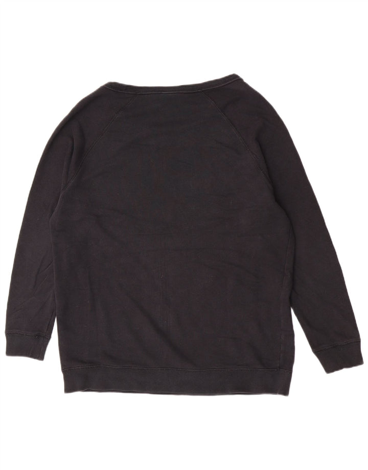 Nike Dame Grafisk Oversized Sweatshirt Jumper UK 14 Medium Sort Bomuld