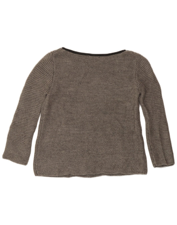 Zara Dame Boat Neck Jumper Sweater UK 14 Medium Grey