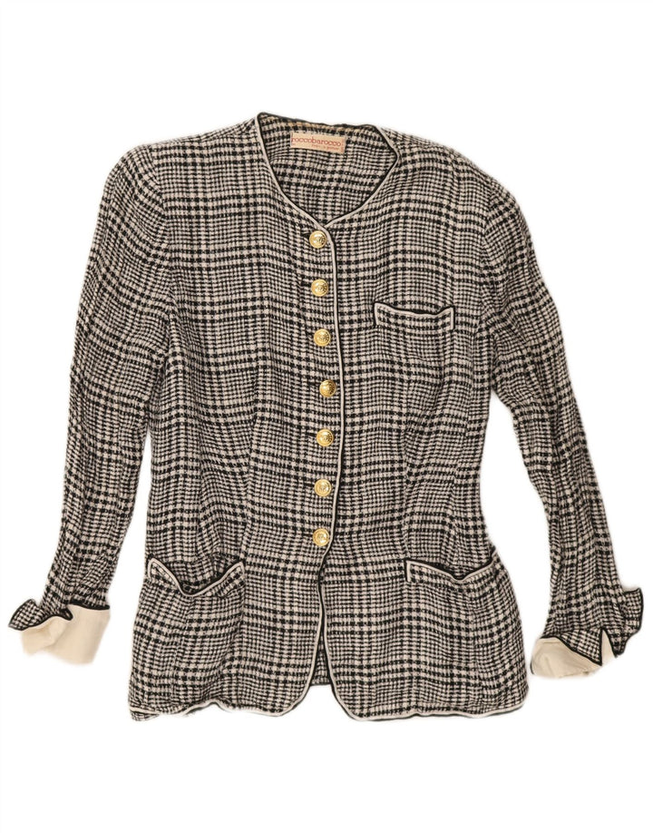 Roccobarocco dame cardigan sweater IT 44 Medium Black Houndstooth
