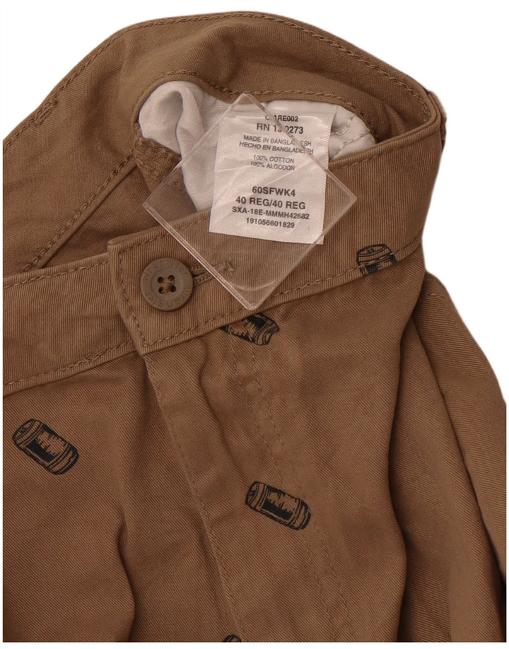 WRANGLER Grafiske Cargo Shorts til mænd W40 XL Brun Bomuld