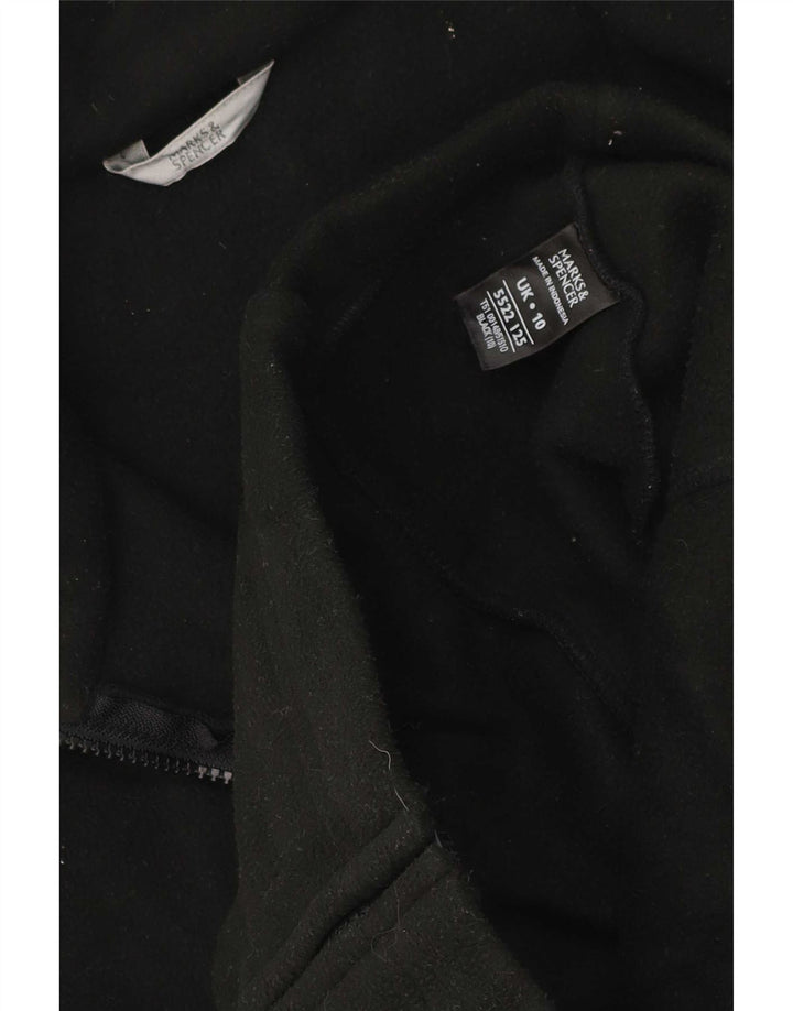 Marks & Spencer Dame Oversized Fleecejakke UK 10 Small Black Polyester