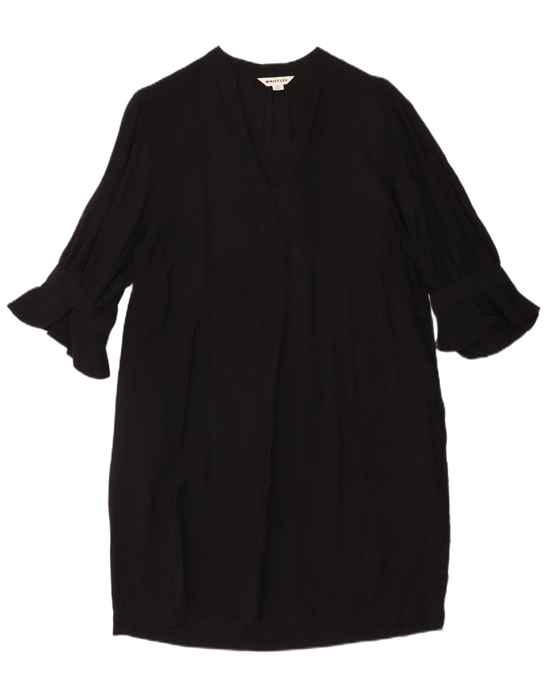 Whistles Dame 3/4 ærmer Oversized Shift Dress UK 10 Small Black Viscose
