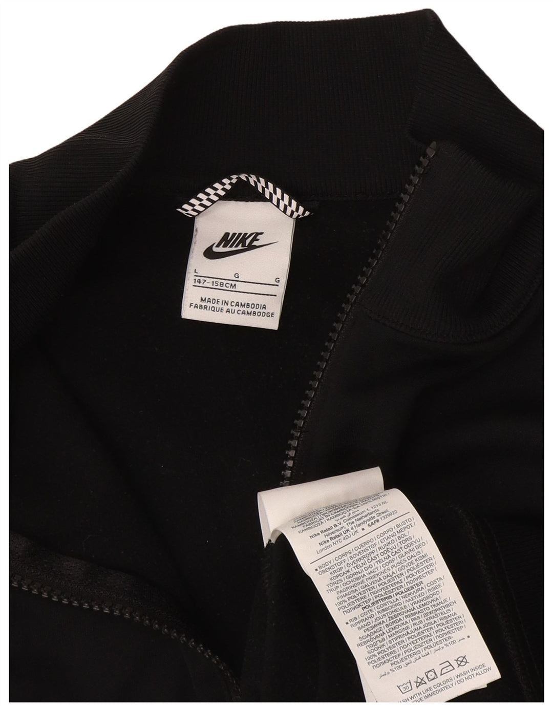 Nike Træningsdragt Topjakke til drenge 12-13 år Stor sort polyester