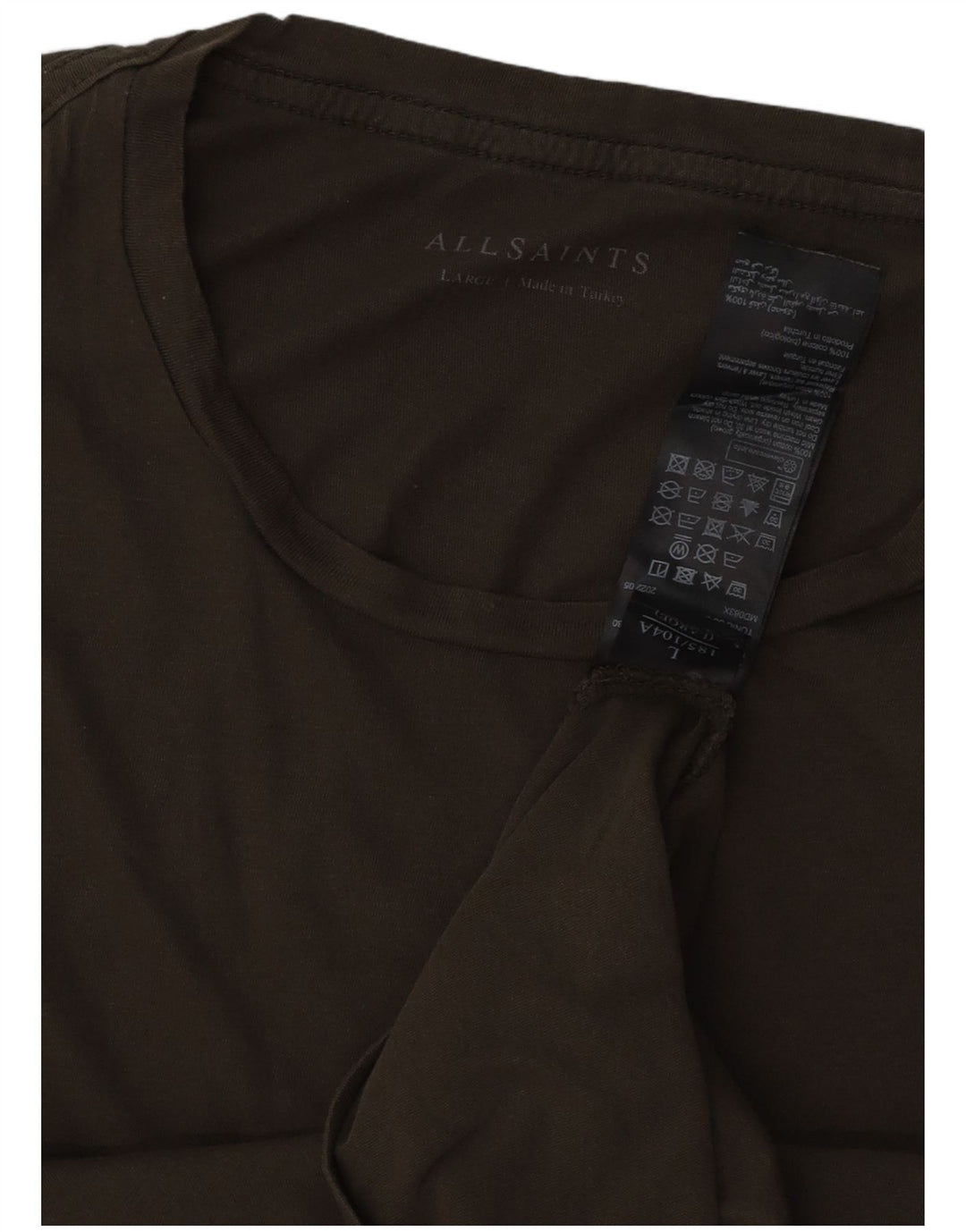 ALL SAINTS Herre T-Shirt Top Stor Khaki Bomuld