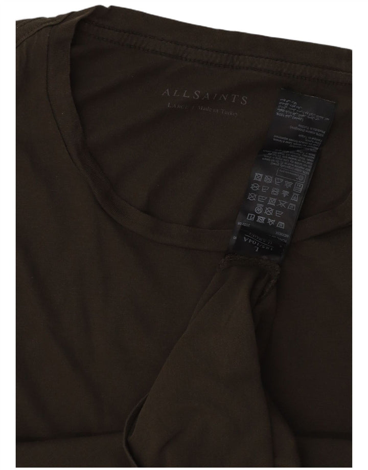 ALL SAINTS Herre T-Shirt Top Stor Khaki Bomuld