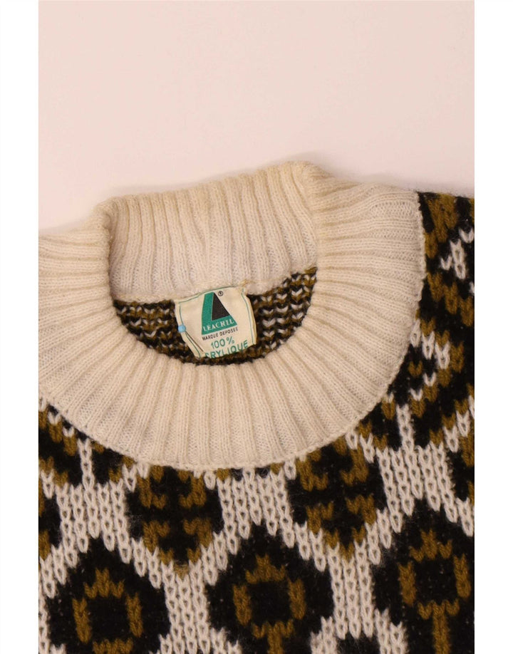 Vintage Dame Turtle Neck sweater Medium Off White Fair Isle