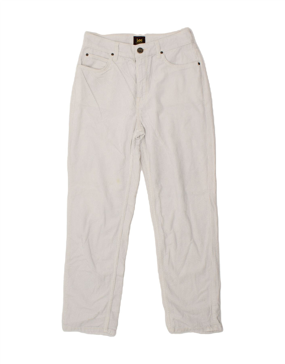 LEE Womens Carol Straight Corduroy Trousers W27 L31 White Cotton Vintage Lee and Second-Hand Lee from Messina Hembry 