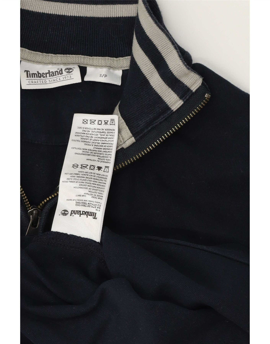 Timberland Herre Zip Neck Sweatshirt Jumper lille marineblå bomuld