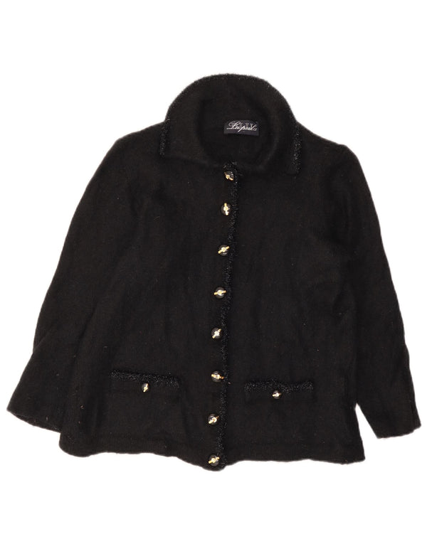 La Perla Dame Cardigan Sweater UK 12 Medium Black Mohair