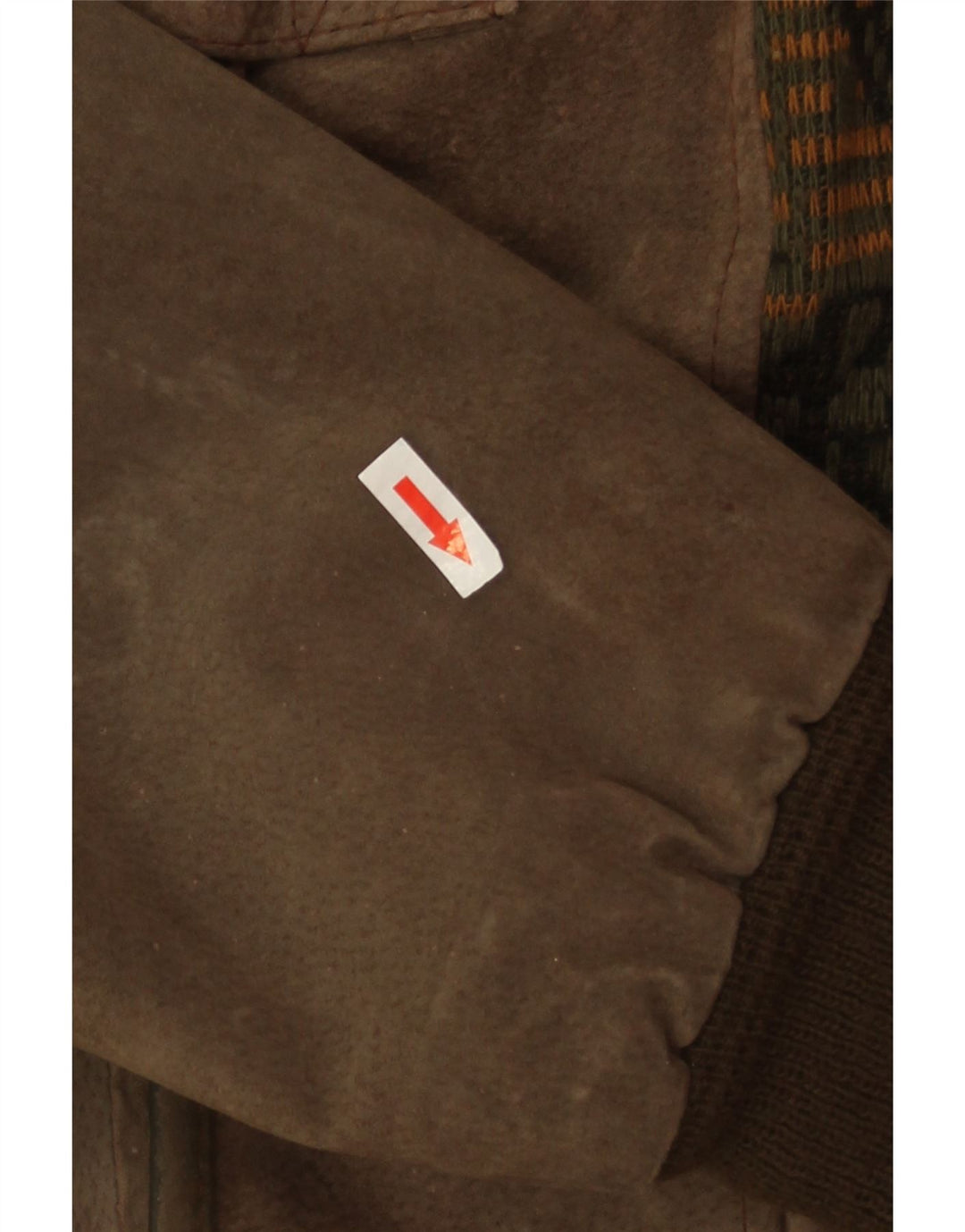 Vintage herre ruskind bomberjakke UK 40 Large Khaki Geometrisk Læder
