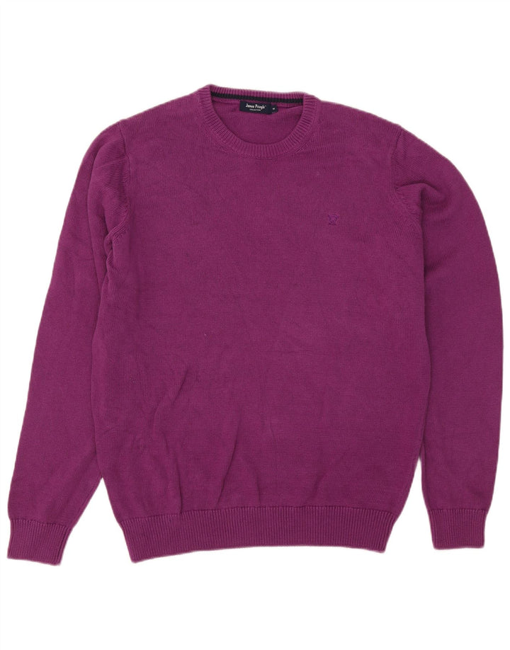 JAMES PRINGLE Herre sweater med rund hals, medium lilla bomuld