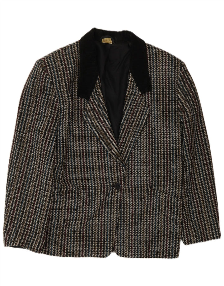 Vintage Dame 1 Knap Blazer Jacket UK 10 Small Multicolored Check
