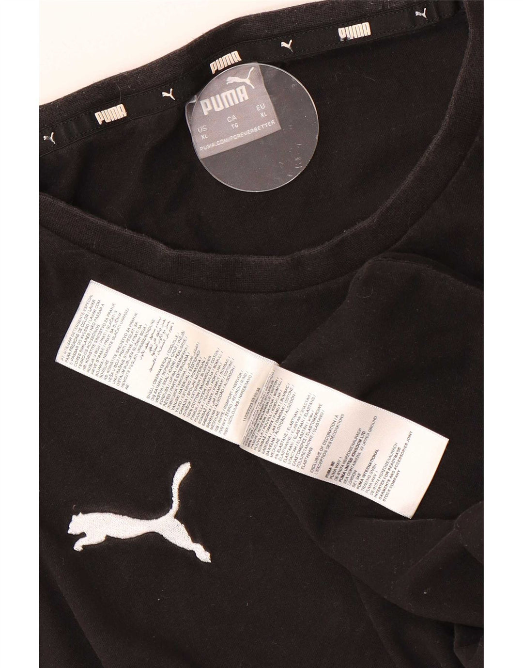 Puma Herre T-Shirt Top XL Sort Bomuld