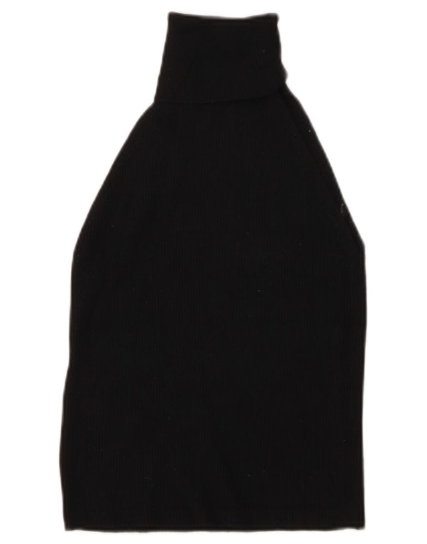 Zara Womens Crop Vest Tank Top UK 10 Small Black Viscose