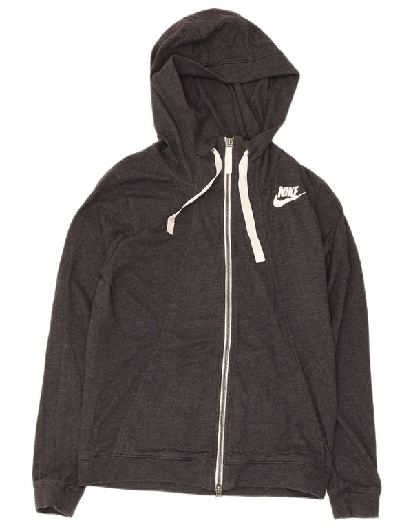Nike hættetrøje med lynlås til kvinder UK 12 mellemgrå polyester