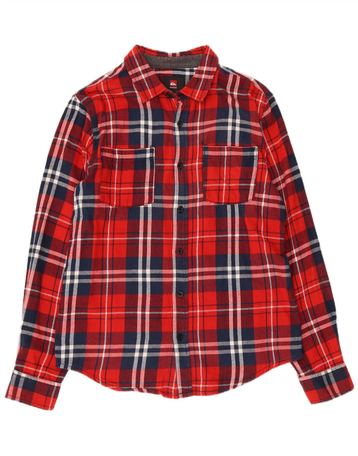 Quiksilver herre flannelskjorte medium rød plaid bomuld