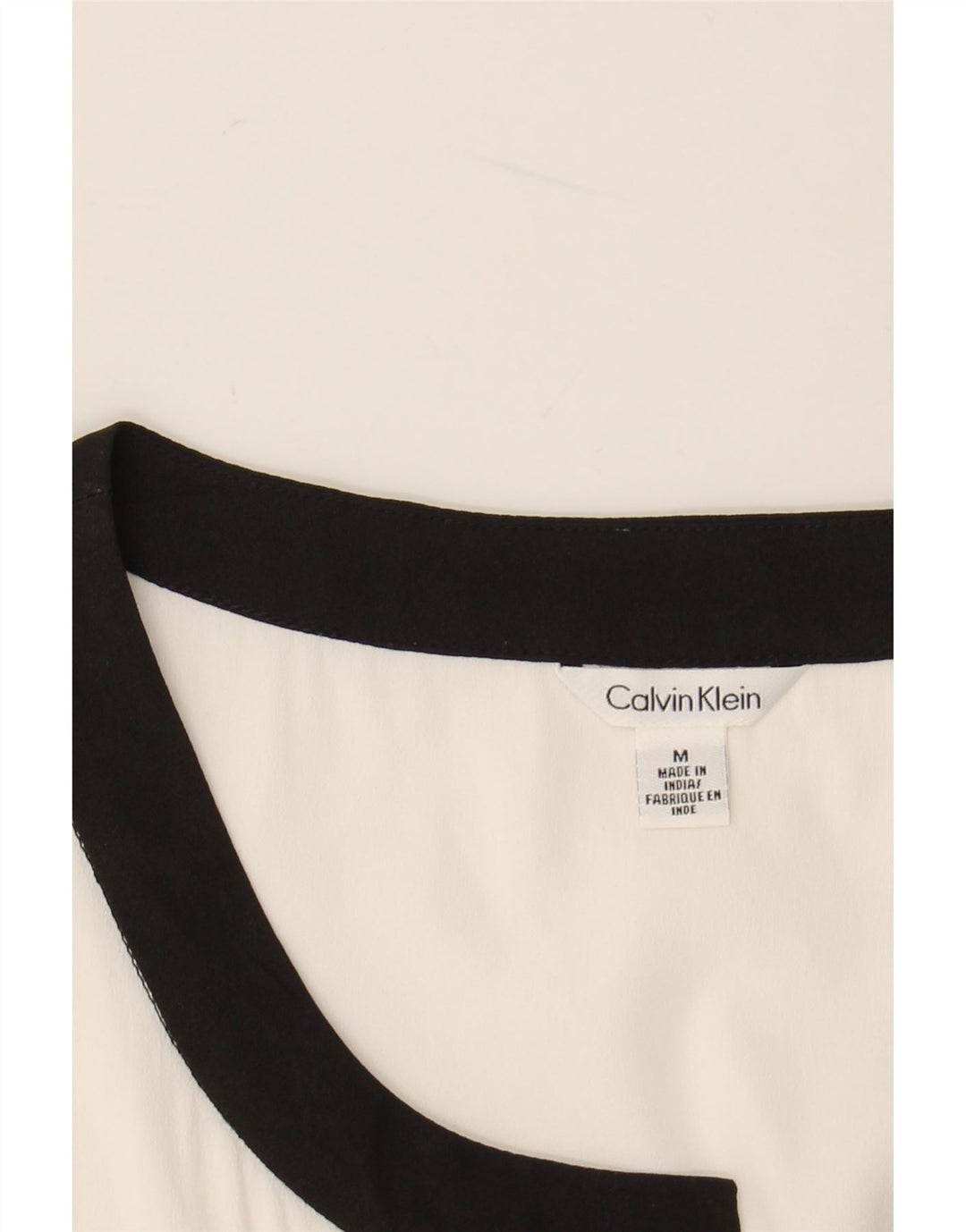 CALVIN KLEIN Dame ærmeløs bluse Top UK 14 Medium White Colourblock