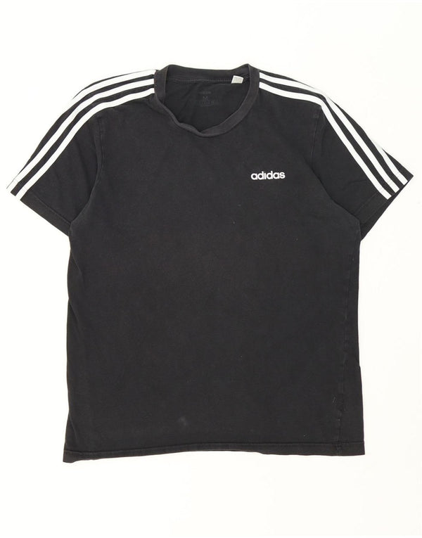 Adidas Herre T-Shirt Top Medium Sort Bomuld