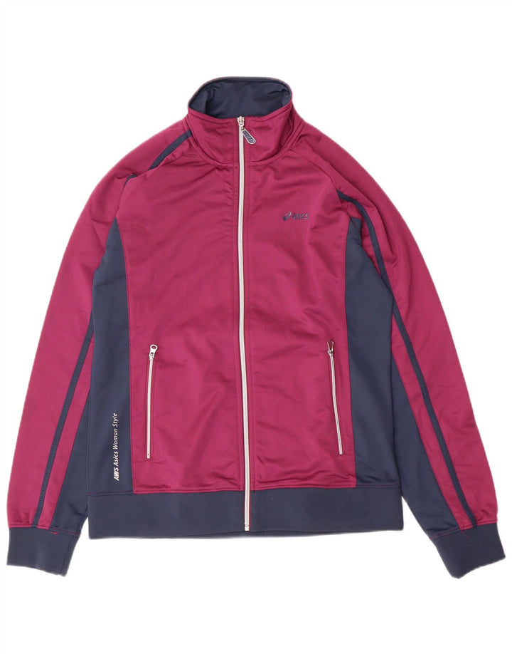 ASICS træningsdragt topjakke til kvinder UK 14 Large Purple Colourblock Polyester