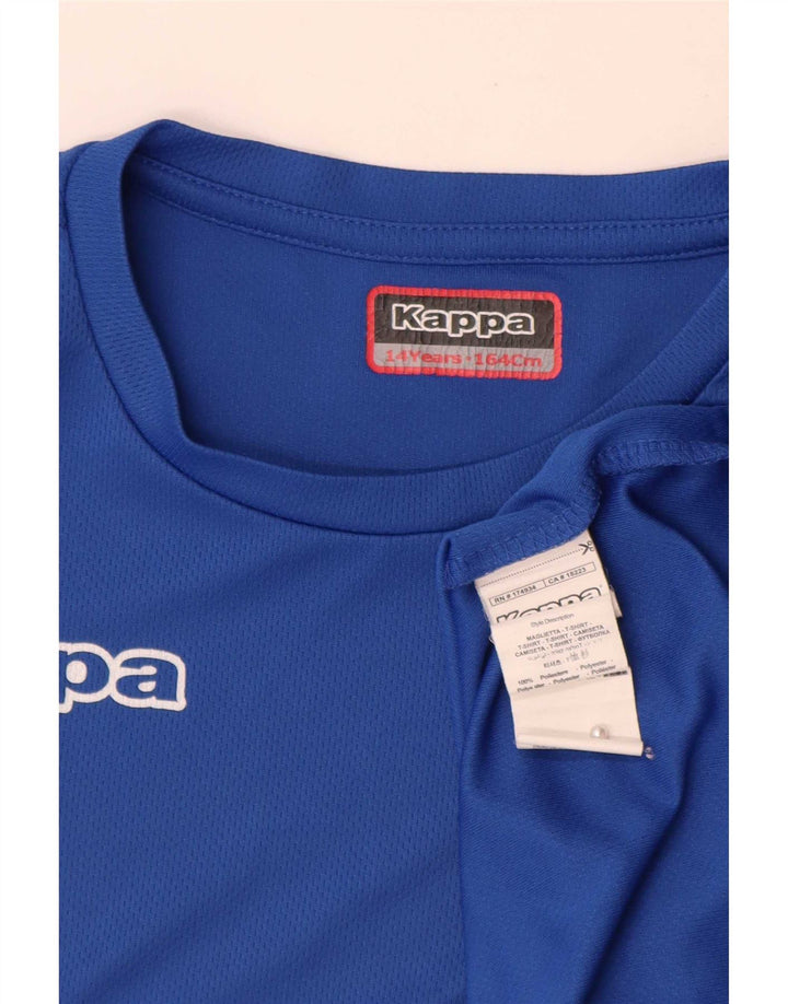 Kappa Boys Grafisk T-Shirt Top 13-14 År Blå Polyester