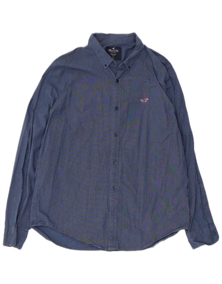 Hollister herreskjorte XL blå bomuld