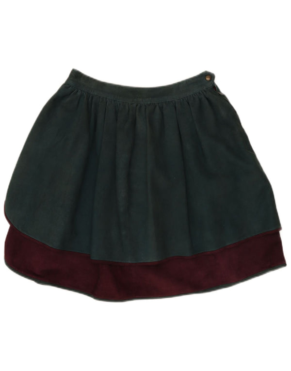 Vintage A-line nederdel til kvinder IT 40 Small W26 Grøn farveblok