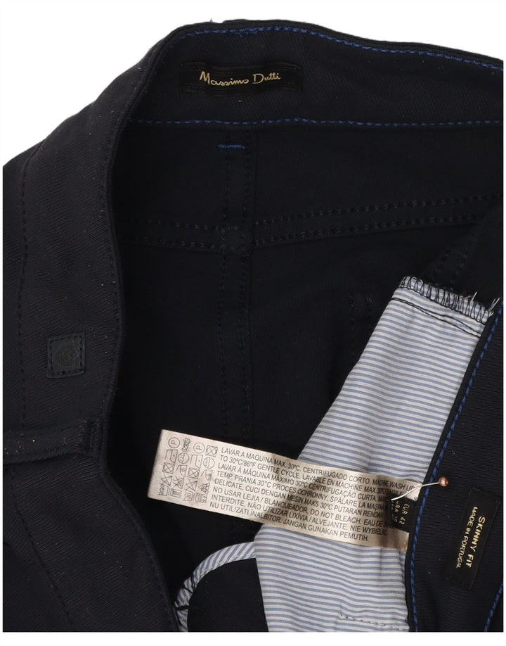 MASSIMO DUTTI Dame Crop Casual Bukser EU 42 Large W32 L26 Marineblå