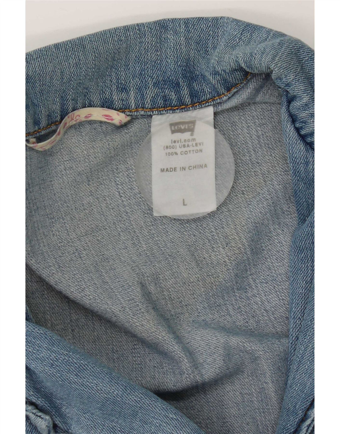 Levi's Dame 3-knaps denim blazerjakke UK 16 Stor blå bomuld