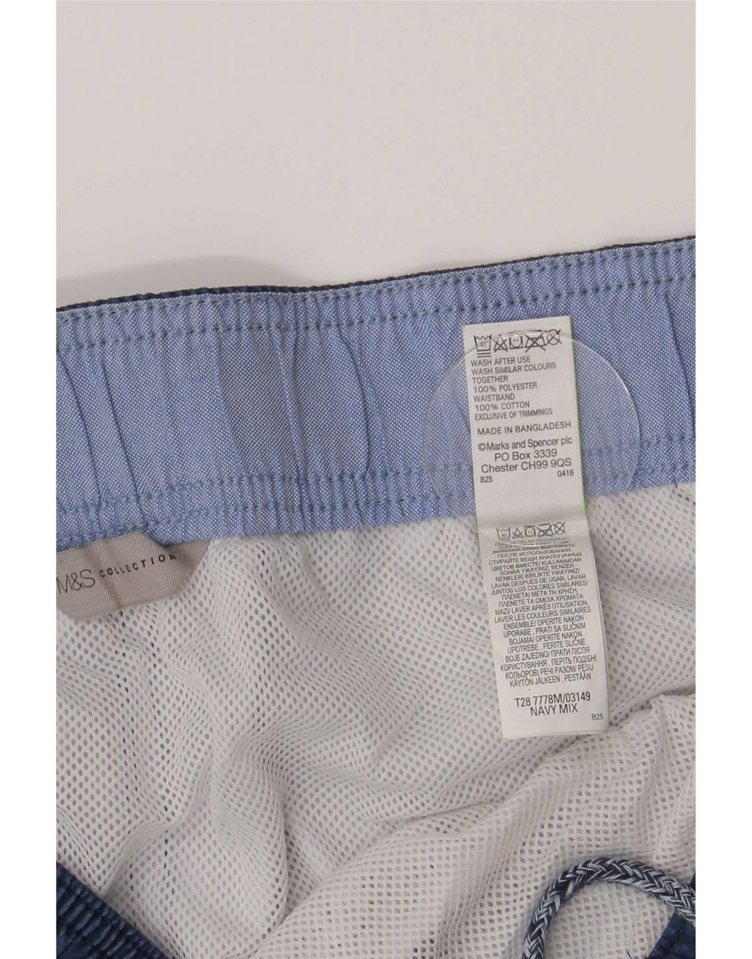 Marks & Spencer Badeshorts til mænd XL marineblå blomsterpolyester