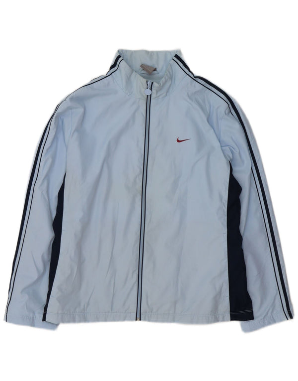 NIKE Womens Tracksuit Top Jacket UK 16/18 XL Blue Colourblock Polyester