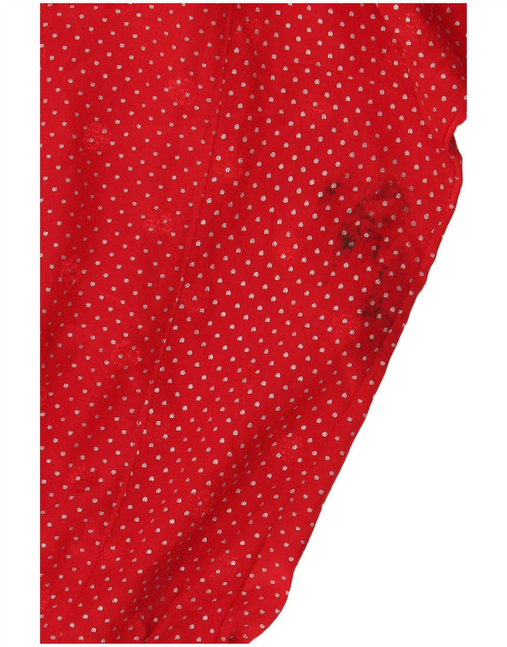 YESSICA Oversized skjortebluse til kvinder EU 40 Medium rød plettet polyester