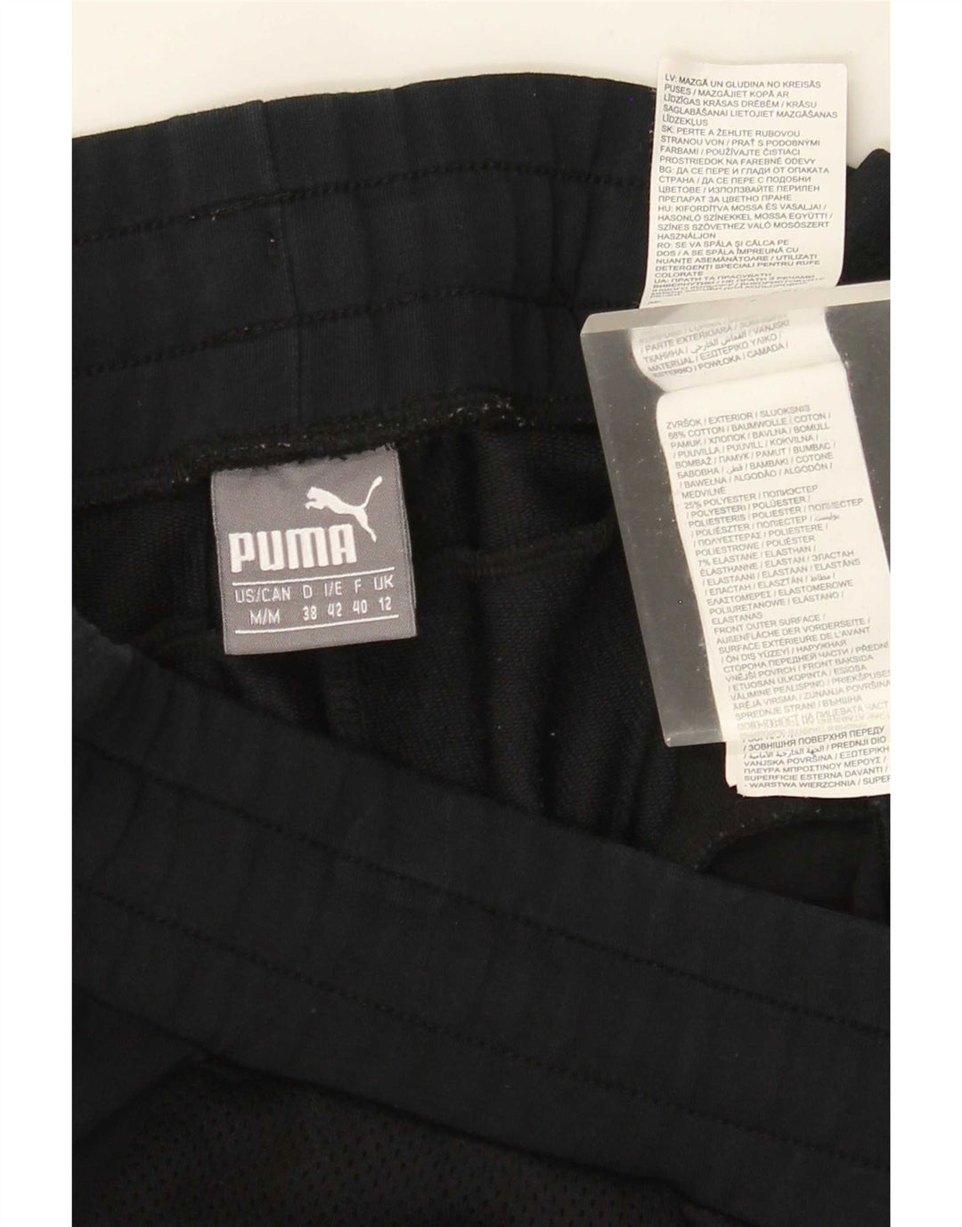 Puma Womens Crop Graphic Leggings UK 12 Medium Black Bomuld