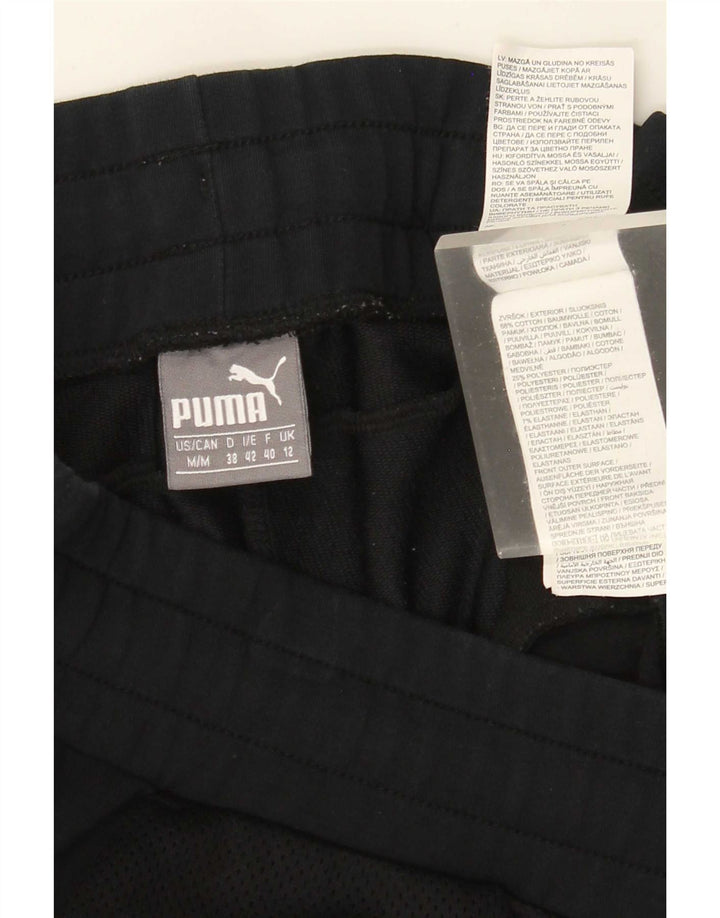Puma Womens Crop Graphic Leggings UK 12 Medium Black Bomuld