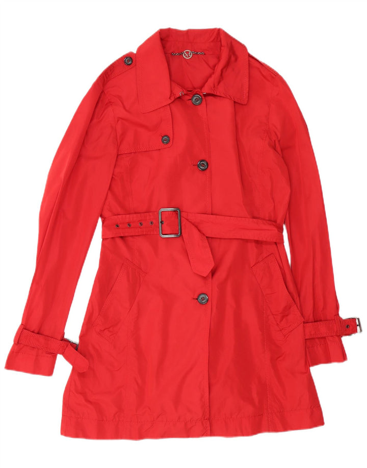 MARELLA Trench Coat til kvinder UK 10 Lille rød polyester