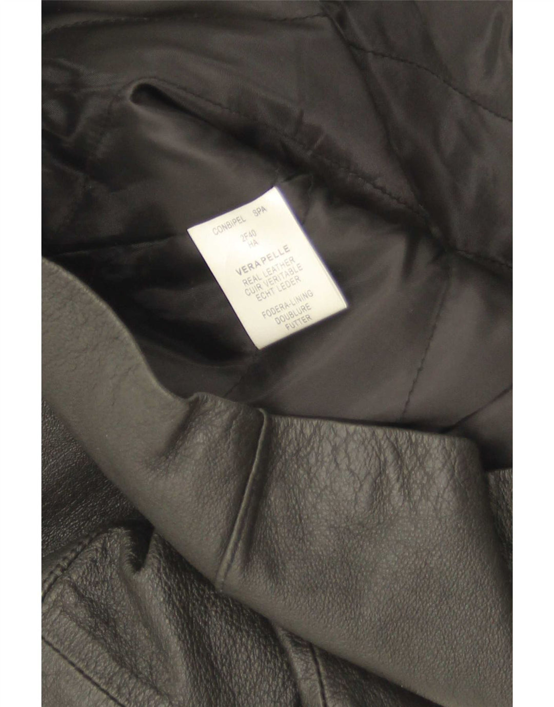 Conbipel Dame 3-knaps læder blazerjakke IT 48 XL Sort